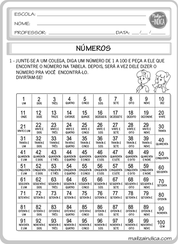 MAILZAINDICA - Atividade do Ensino Fundamental de Matemática