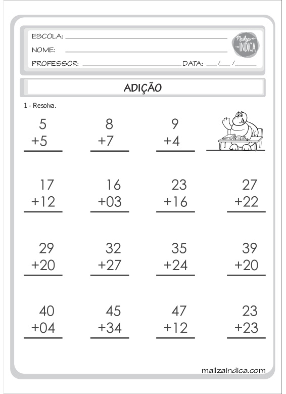 24 Atividades de Matemática para 3º ano